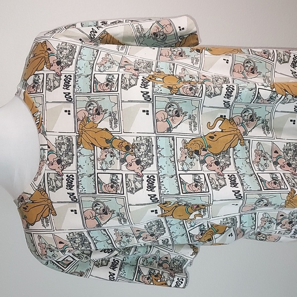 Scooby-Doo All Over Comic Graphic Cotton Poly Short Sleeve T-Shirt Size XL 15-17 - Picture 6 of 9